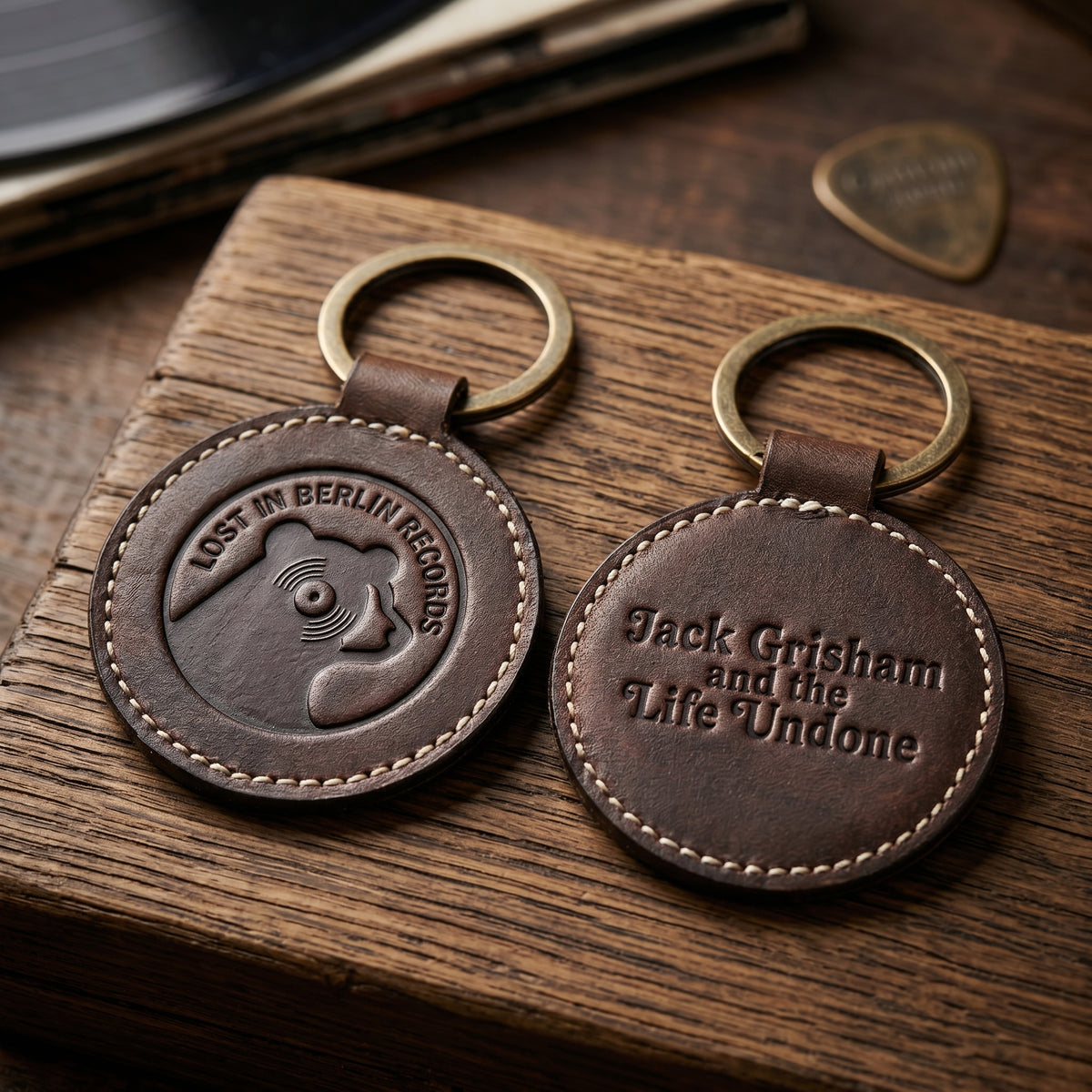 Keychain, leather, Lost in Berlin Bear logo