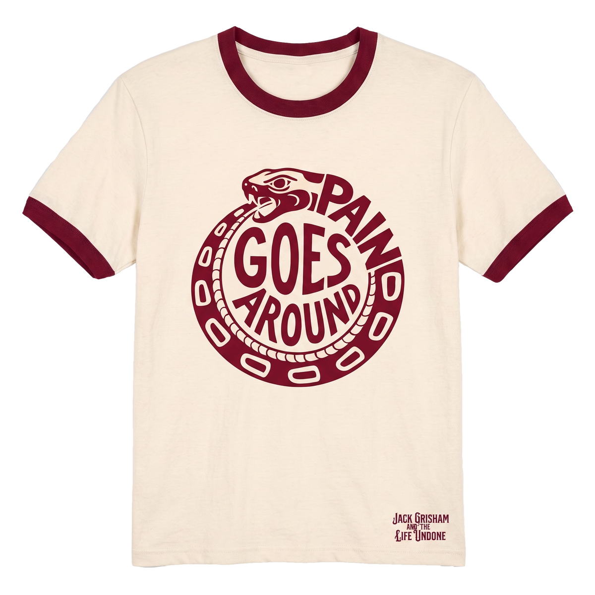 PAIN GOES AROUND - Short sleeve, ring-style t-shirt red
